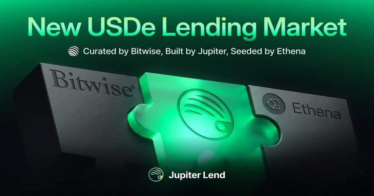 ソラナ基盤ジュピター、ビットワイズ関与のレンディング市場をローンチ 機関マネー取り込み狙う