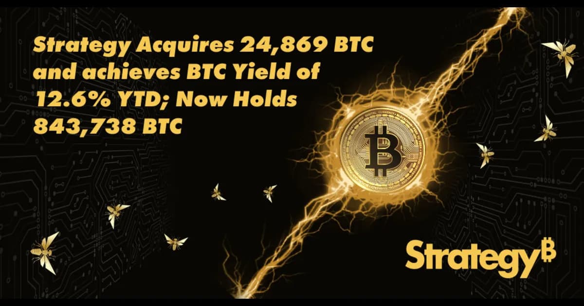 ストラテジーの先週のビットコイン購入状況、STRCから調達した3100億円で2.4万BTCを追加取得