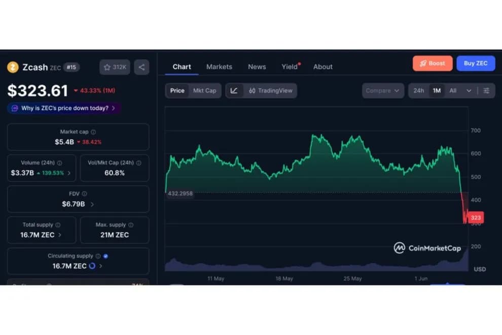 Zcashが48%急落──偽造ZECを無制限に作成できる重大脆弱性、Claude AIが発見支援【価格分析】
