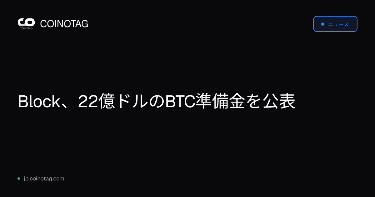 Block、22億ドルのBTC準備金を公表