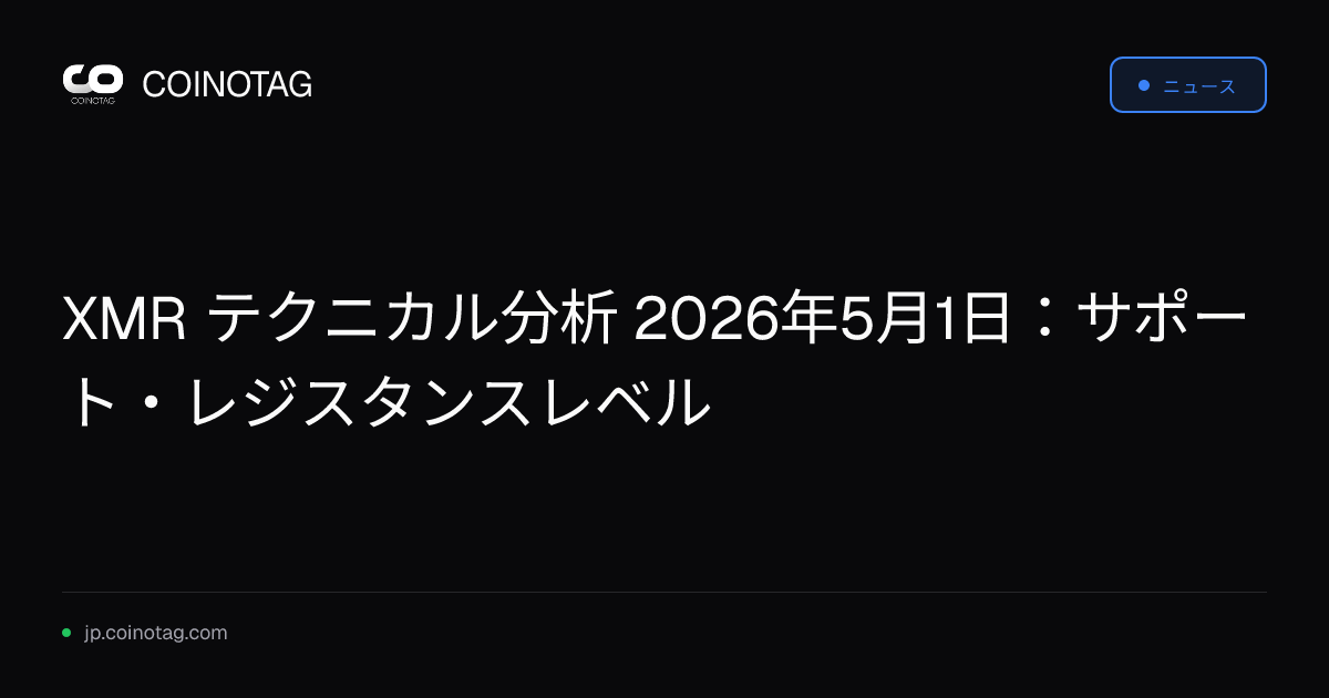 XMR テクニカル分析 2026年5月1日：サポート・レジスタンスレベル